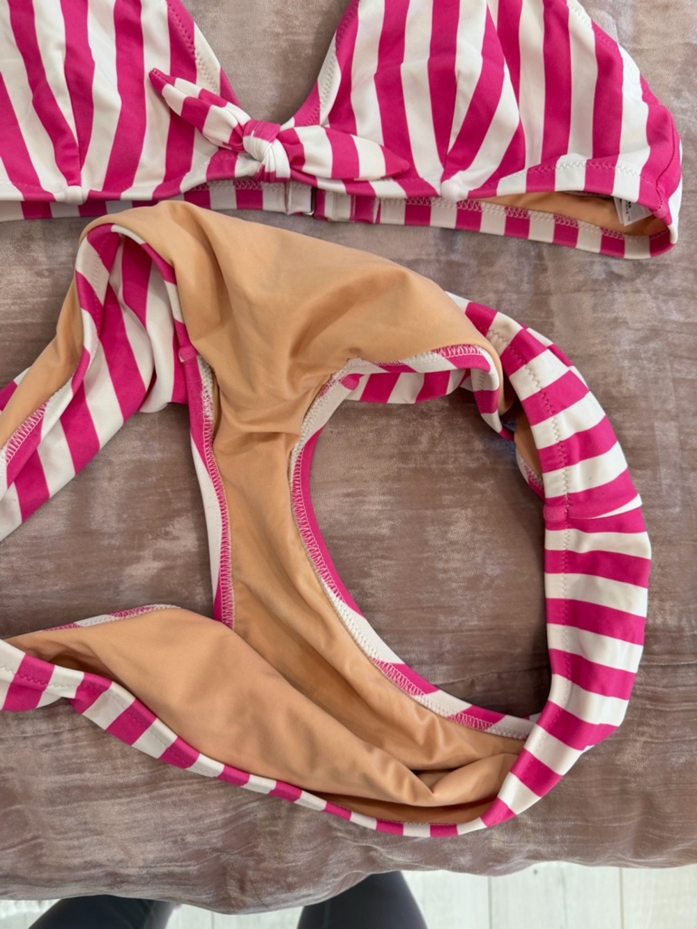 J Crew high waisted Pink and White Striped Bikini Set - Picture 10 of 14